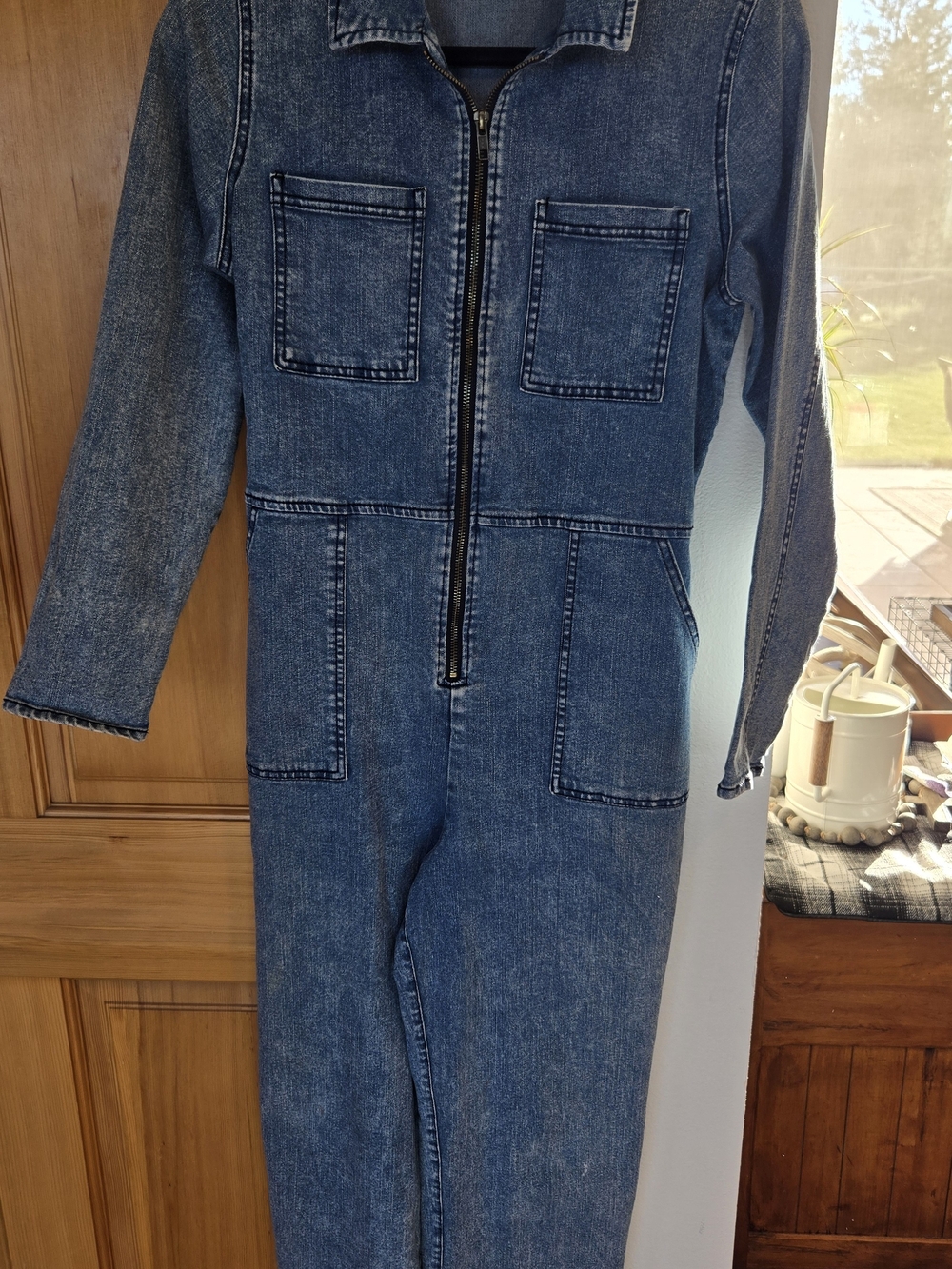 wild fable Denim Zip-Front Jumpsuit - Blue